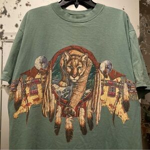 Vintage 90s Tiger Wildlife Navajo Habitat Wilderness Tee